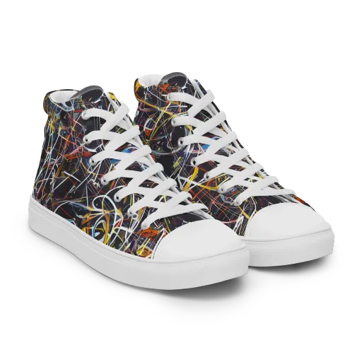 Brown Surge on a Men's High Top Canvas Shoes