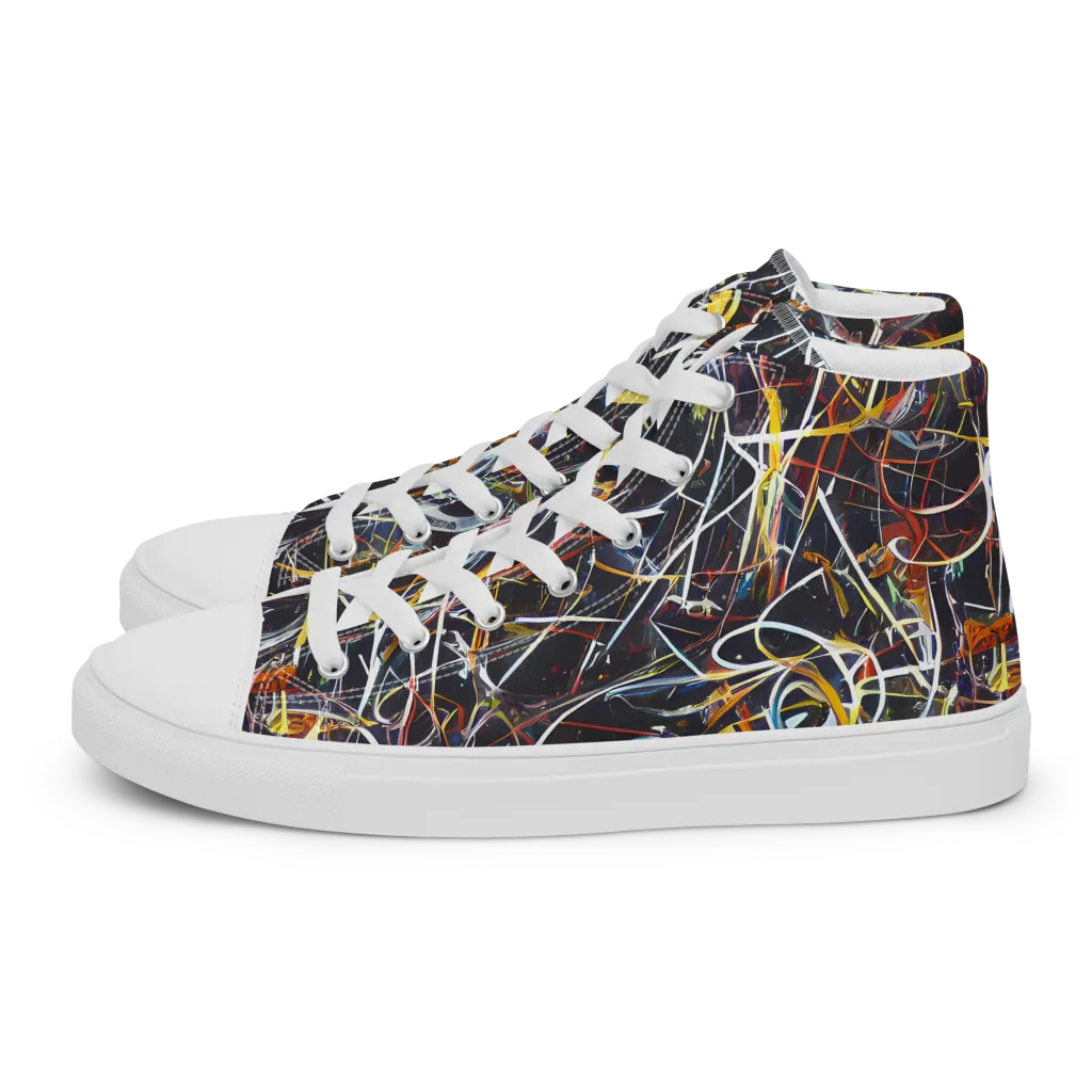 Brown Surge on Men's High Top Canvas Shoes — Left