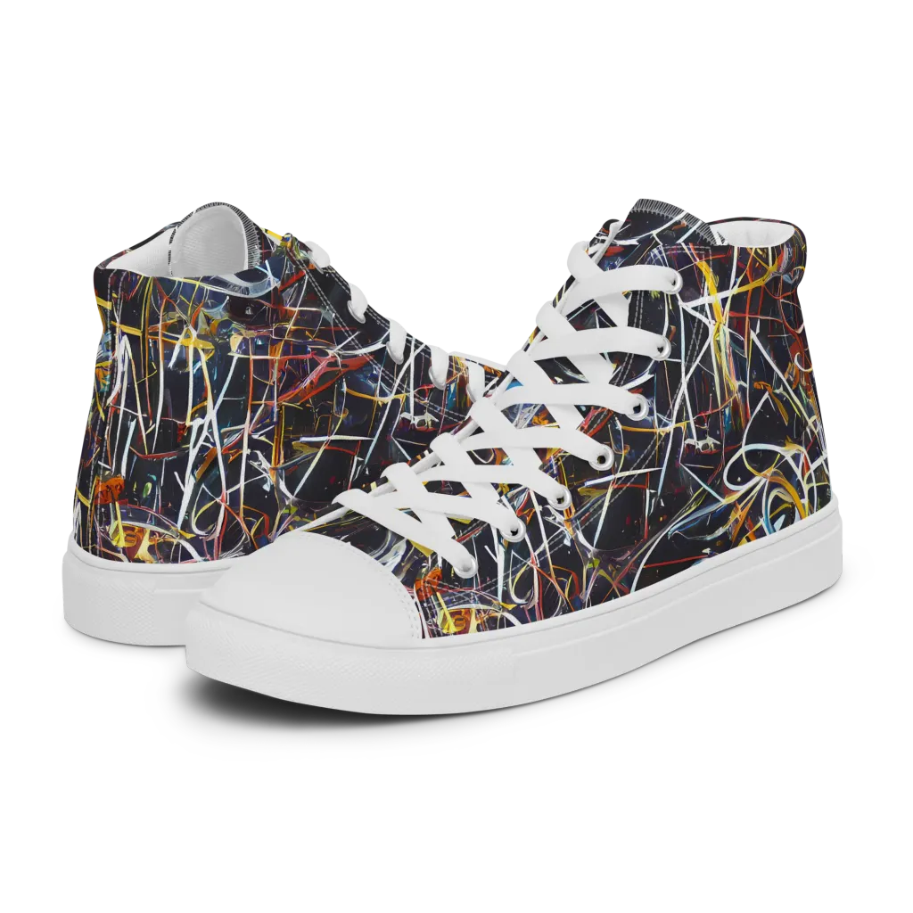 Brown Surge on Men's High Top Canvas Shoes — Left