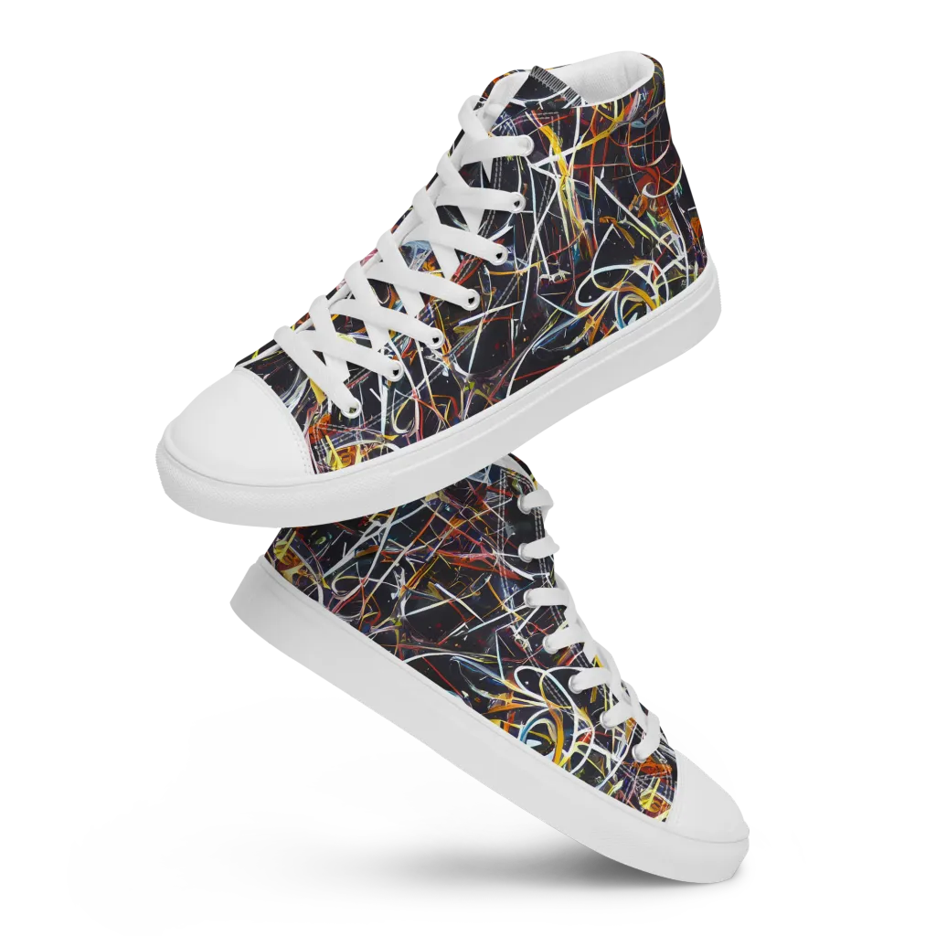 Brown Surge on Men's High Top Canvas Shoes — Front