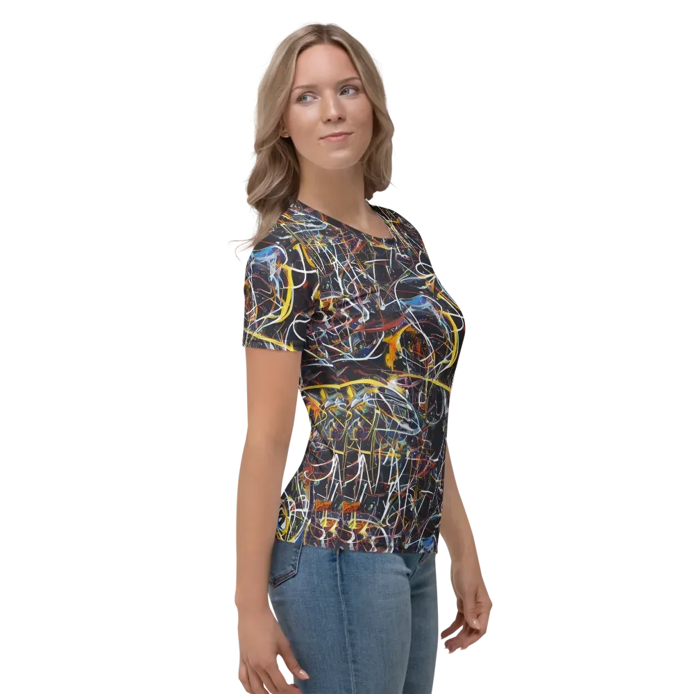 Brown Surge on Women's Crew Neck T-Shirt — Right