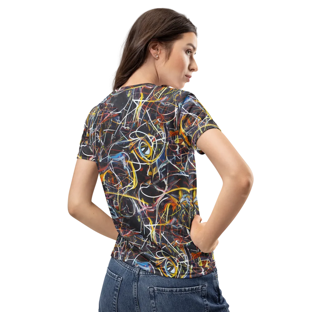 Brown Surge on Women's Crew Neck T-Shirt — Back