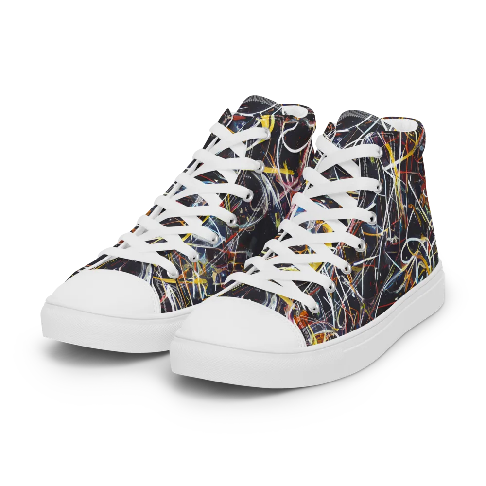 Brown Surge on Women's High Top Canvas Shoes — Left Front