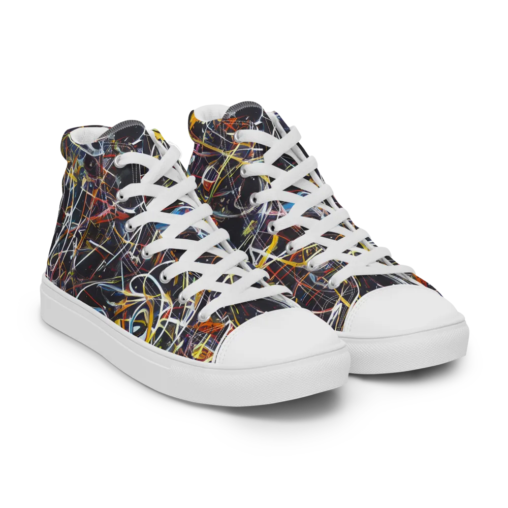 Brown Surge on Women's High Top Canvas Shoes — Right Front