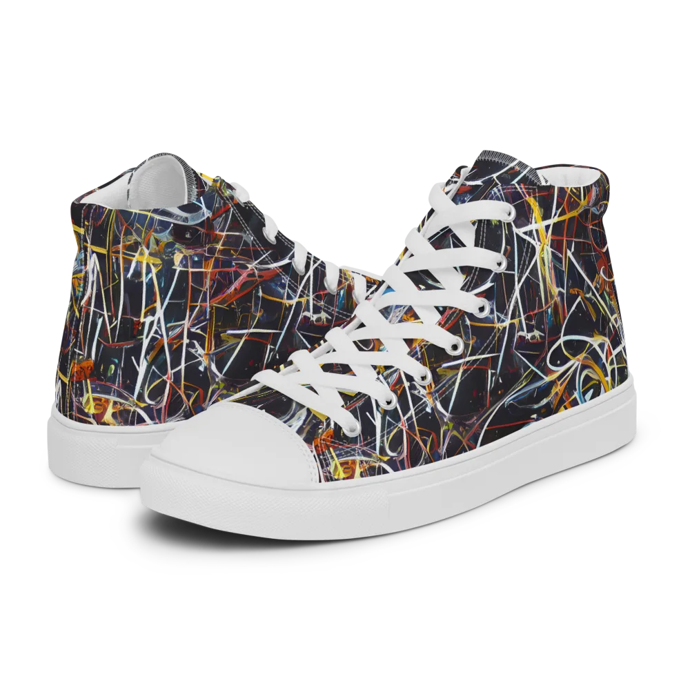 Brown Surge on Women's High Top Canvas Shoes — Left