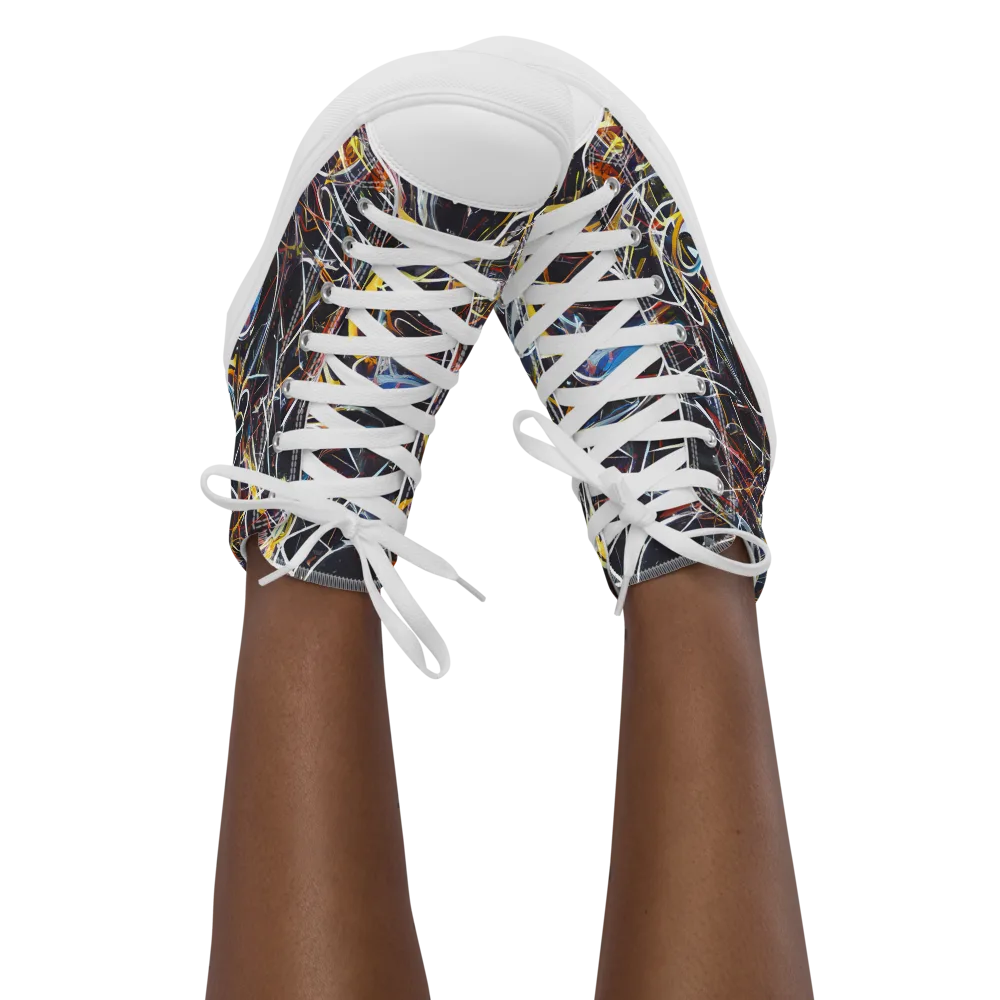 Brown Surge on Women's High Top Canvas Shoes — Front