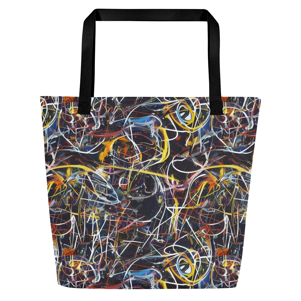 Brown Surge on Large Tote Bag W/ Pocket — Front