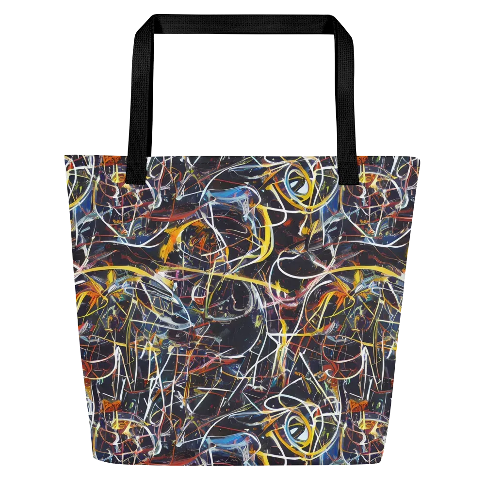Brown Surge on Large Tote Bag W/ Pocket — Front