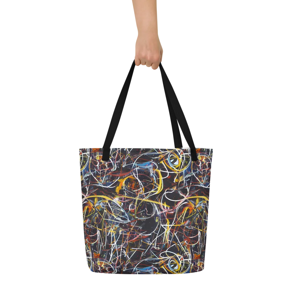 Brown Surge on Large Tote Bag W/ Pocket — Front