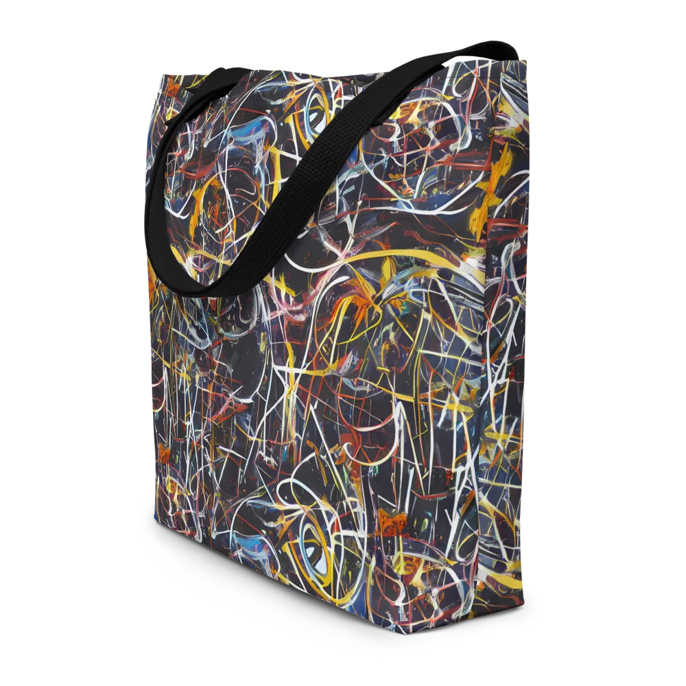 Brown Surge on Large Tote Bag W/ Pocket — Front