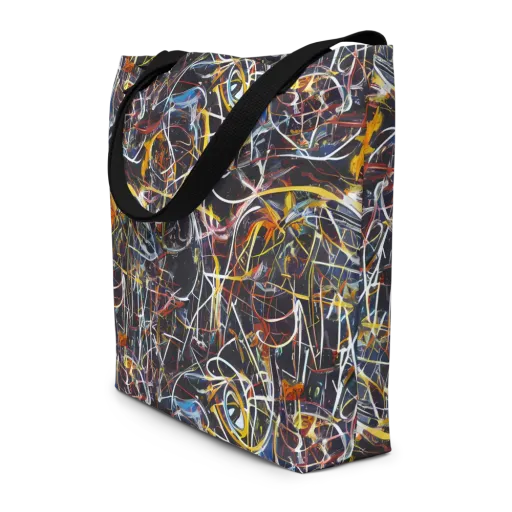 Brown Surge on a Large Tote Bag W/ Pocket