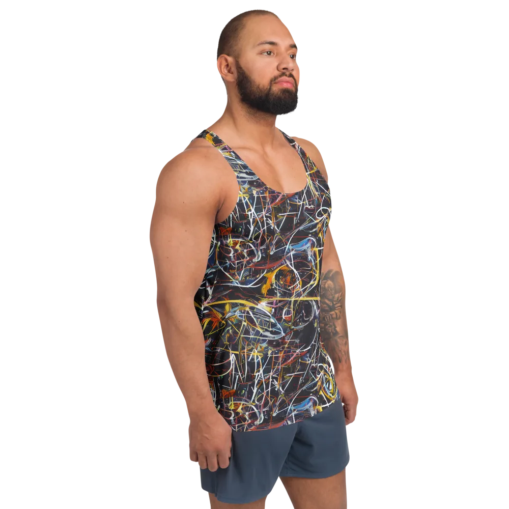 Brown Surge on Men's Tank Top — Right Front