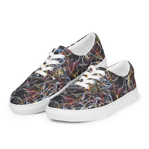 Brown Surge on a Men's Lace-Up Canvas Shoes
