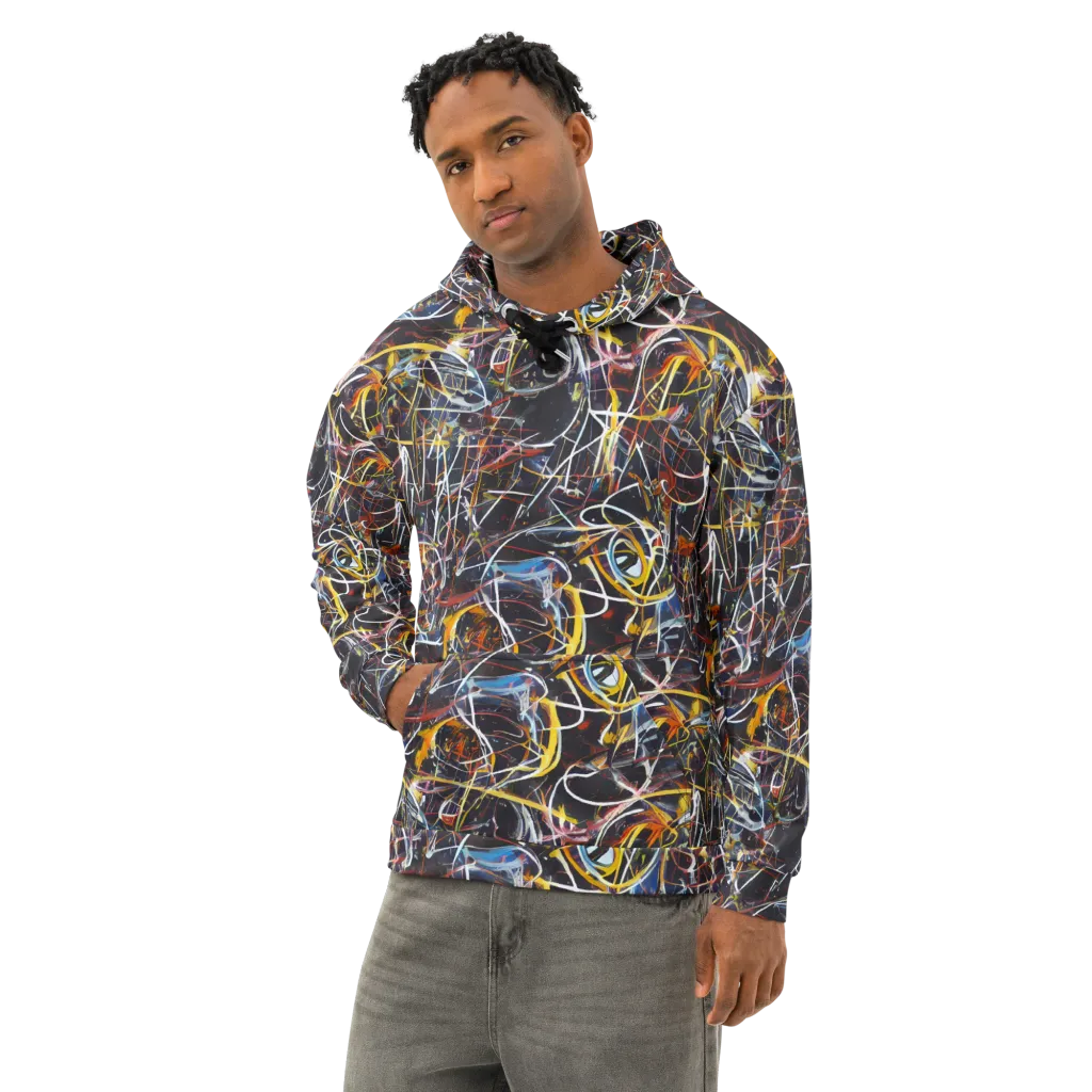 Brown Surge on Cotton Hoodie — Left Front