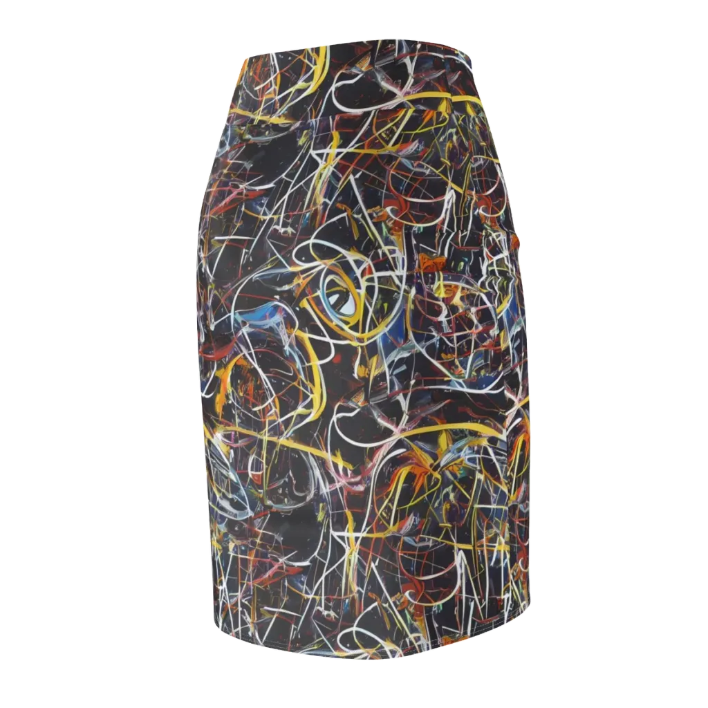 Brown Surge on Pencil Skirt — Back Side