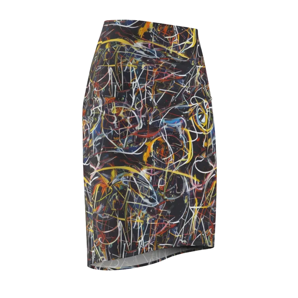 Brown Surge on Pencil Skirt — Front Side