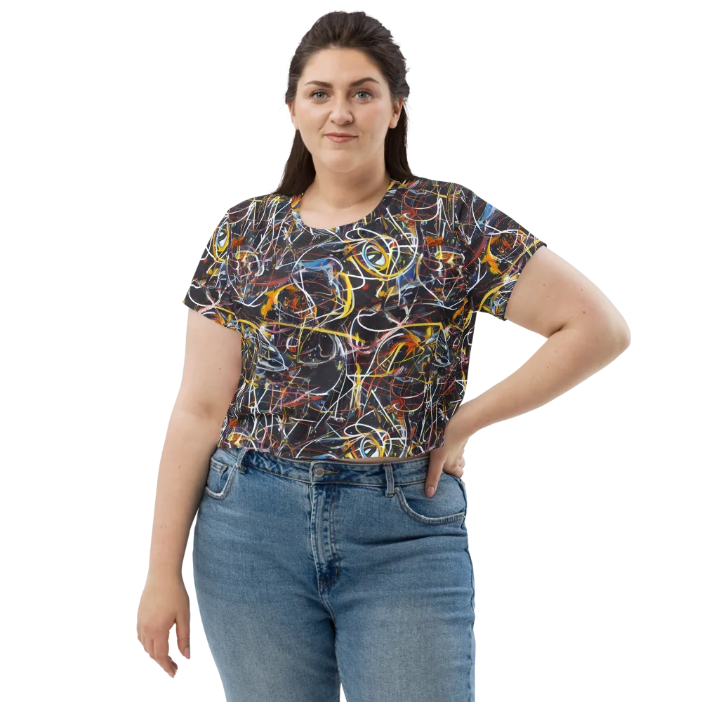 Brown Surge on Crop Tee — Front