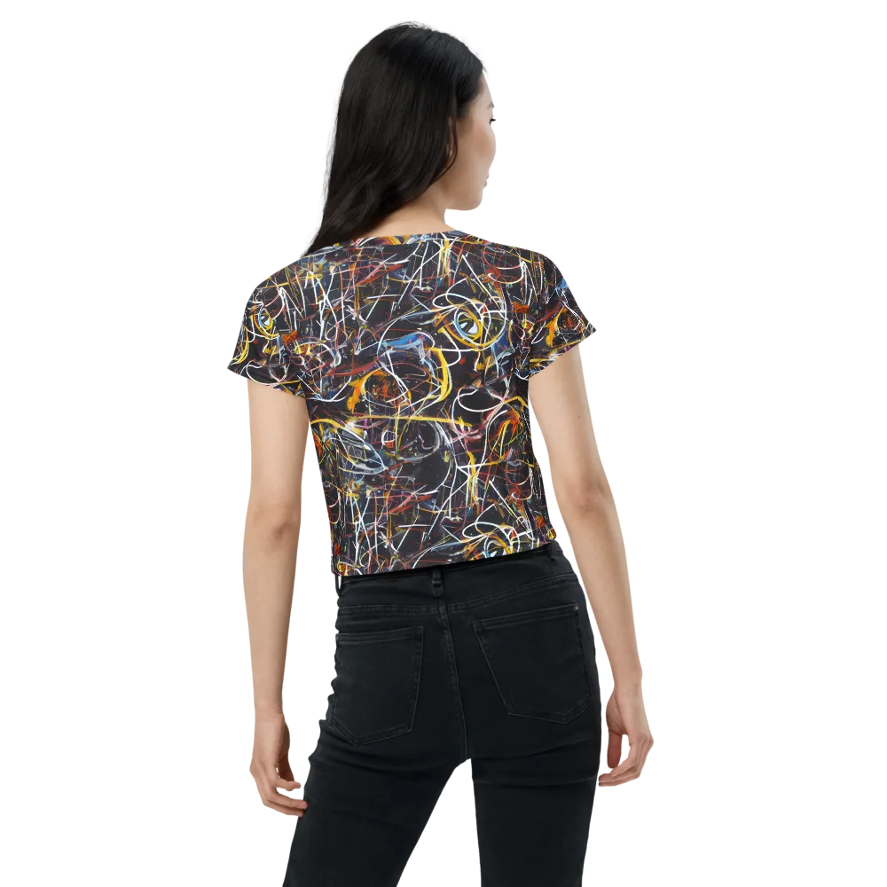 Brown Surge on Crop Tee — Back