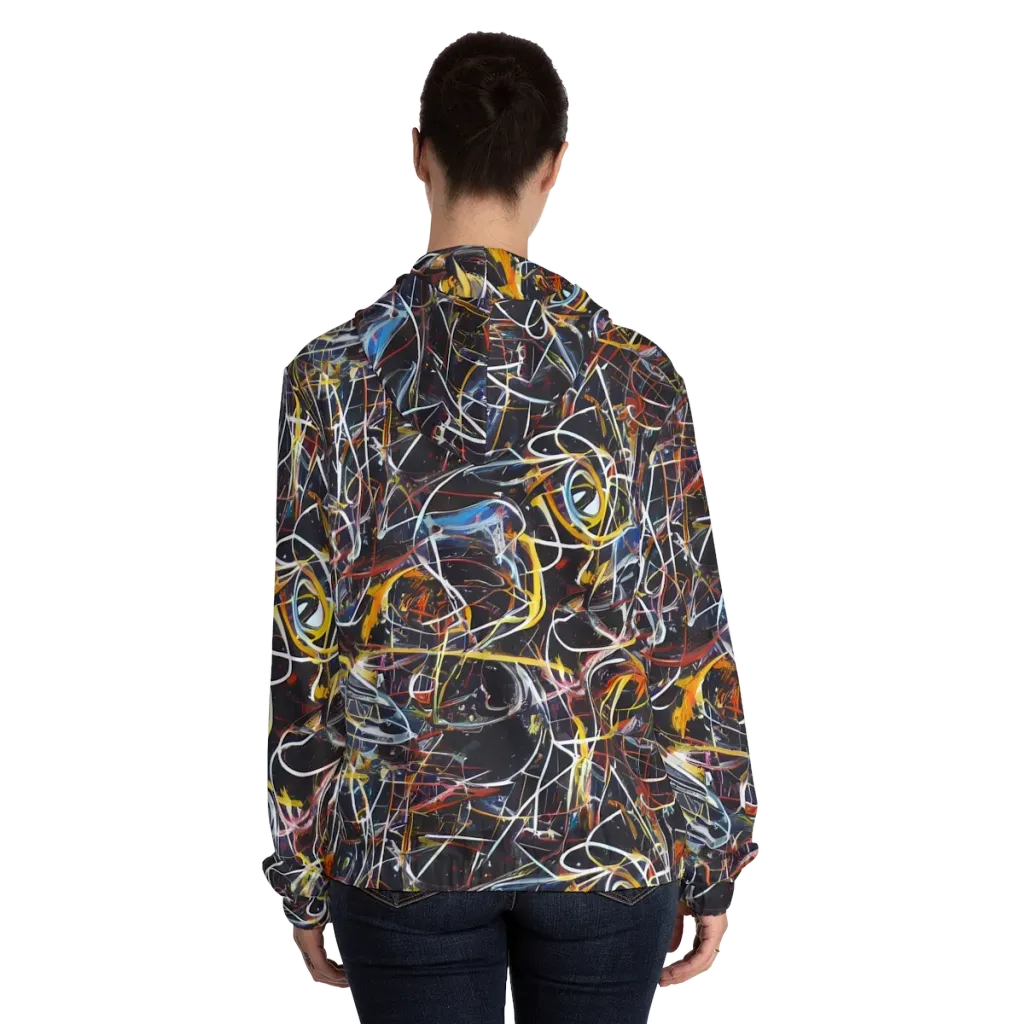 Brown Surge on Women's Full-Zip Hoodie — Back On Person