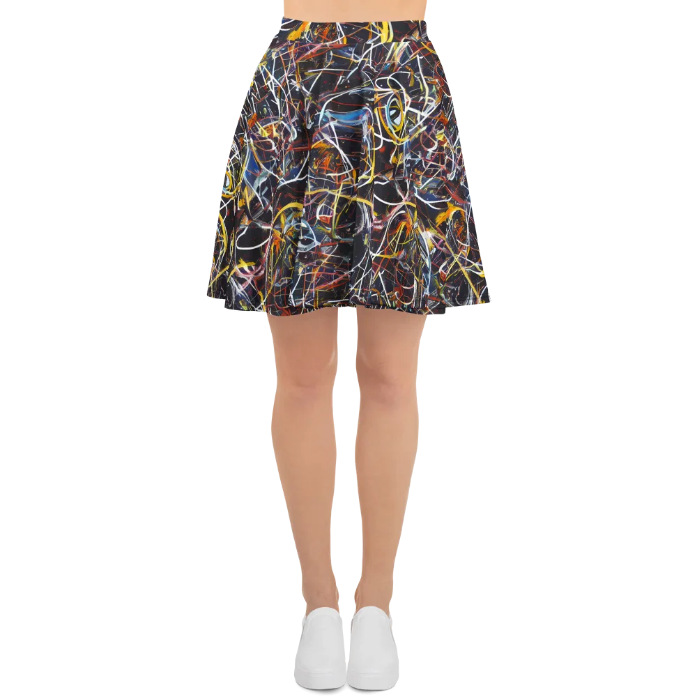 Brown Surge on Skater Skirt — Front