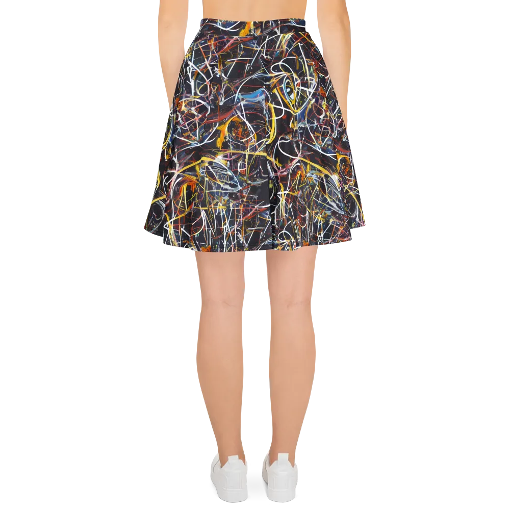 Brown Surge on Skater Skirt — Back
