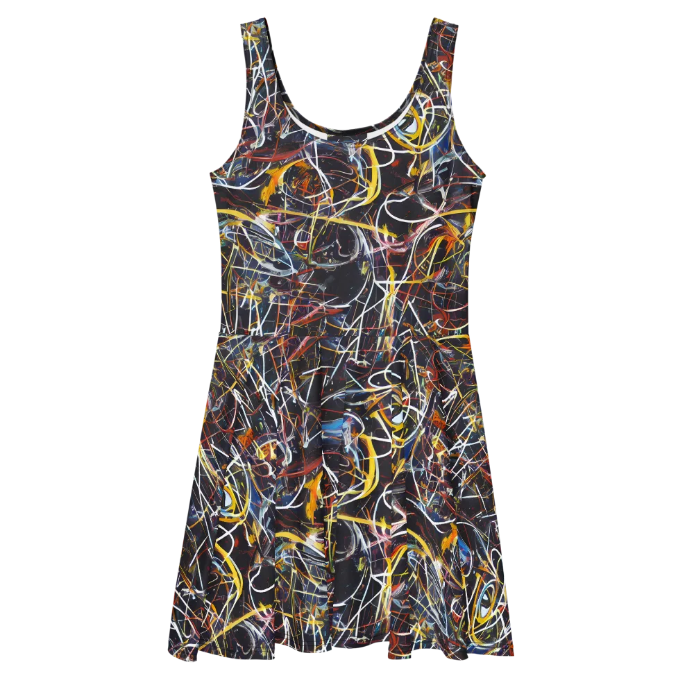 Brown Surge on Skater Dress — Front