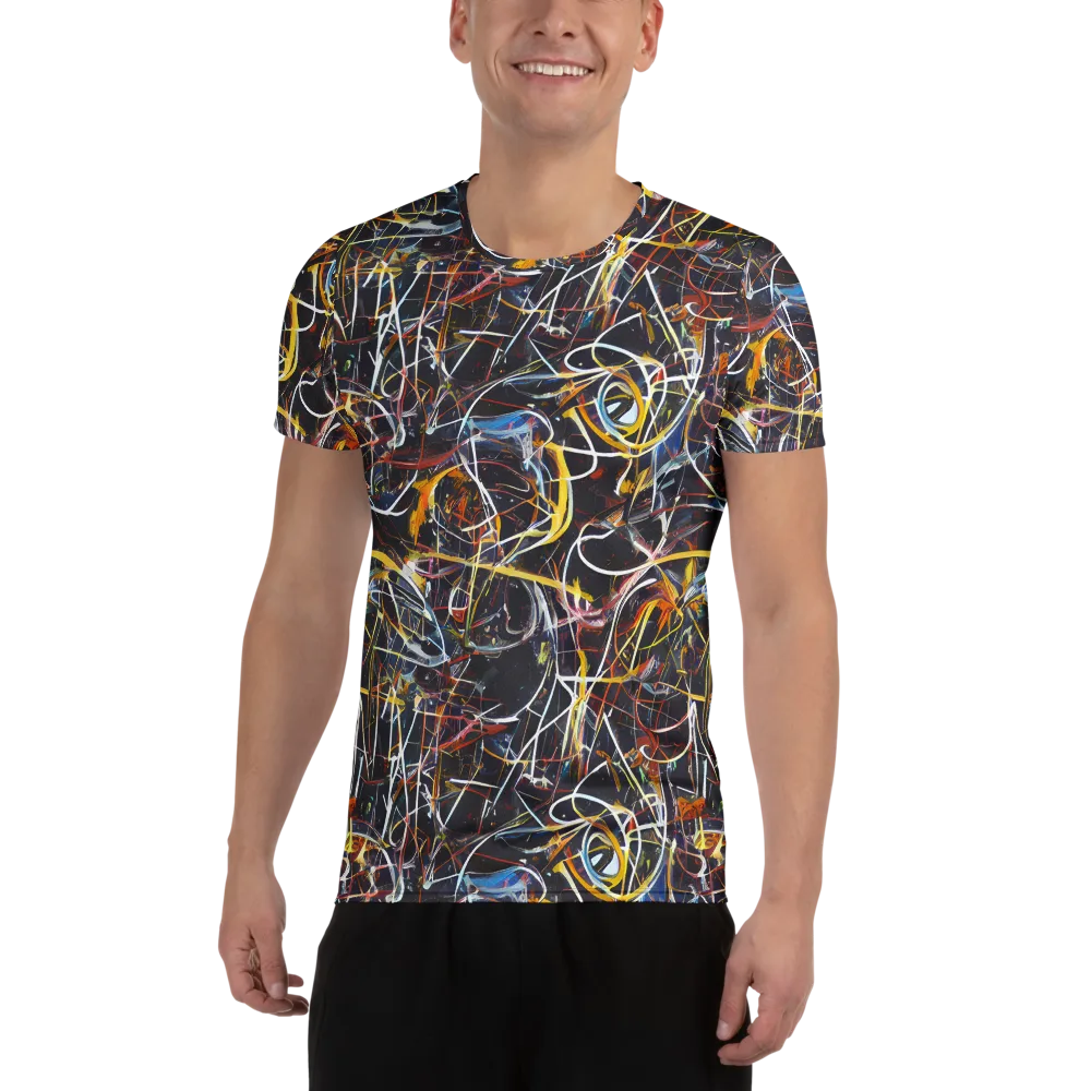 Brown Surge on Men's Athletic T-Shirt — Front