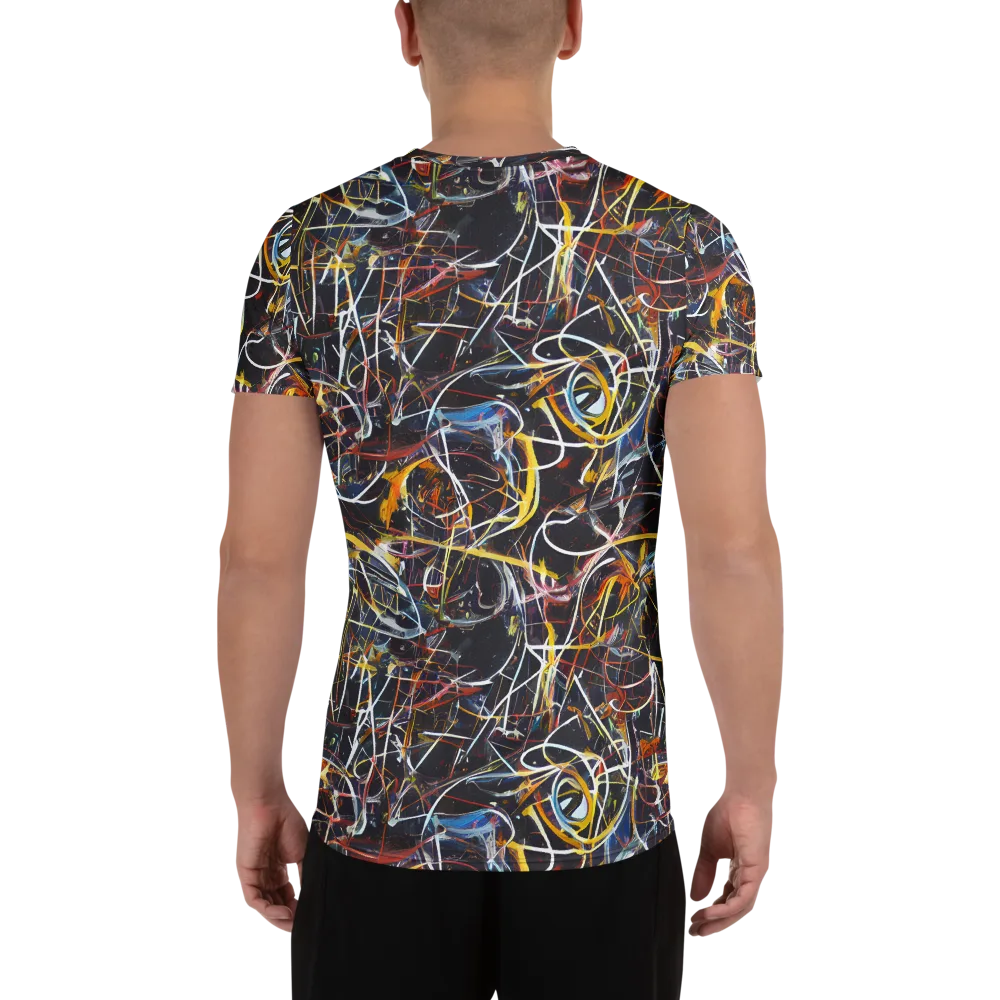 Brown Surge on Men's Athletic T-Shirt — Back