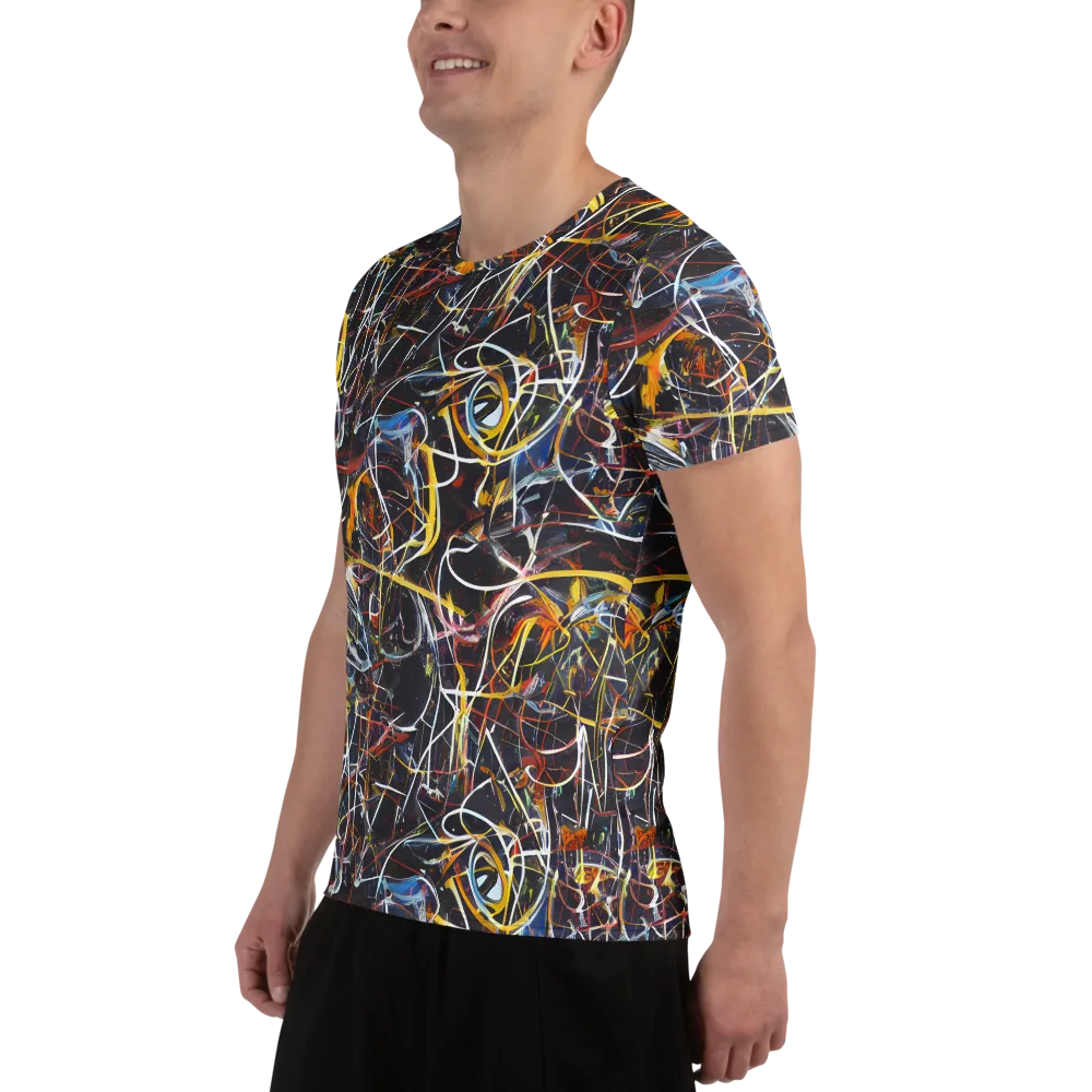 Brown Surge on Men's Athletic T-Shirt — Left