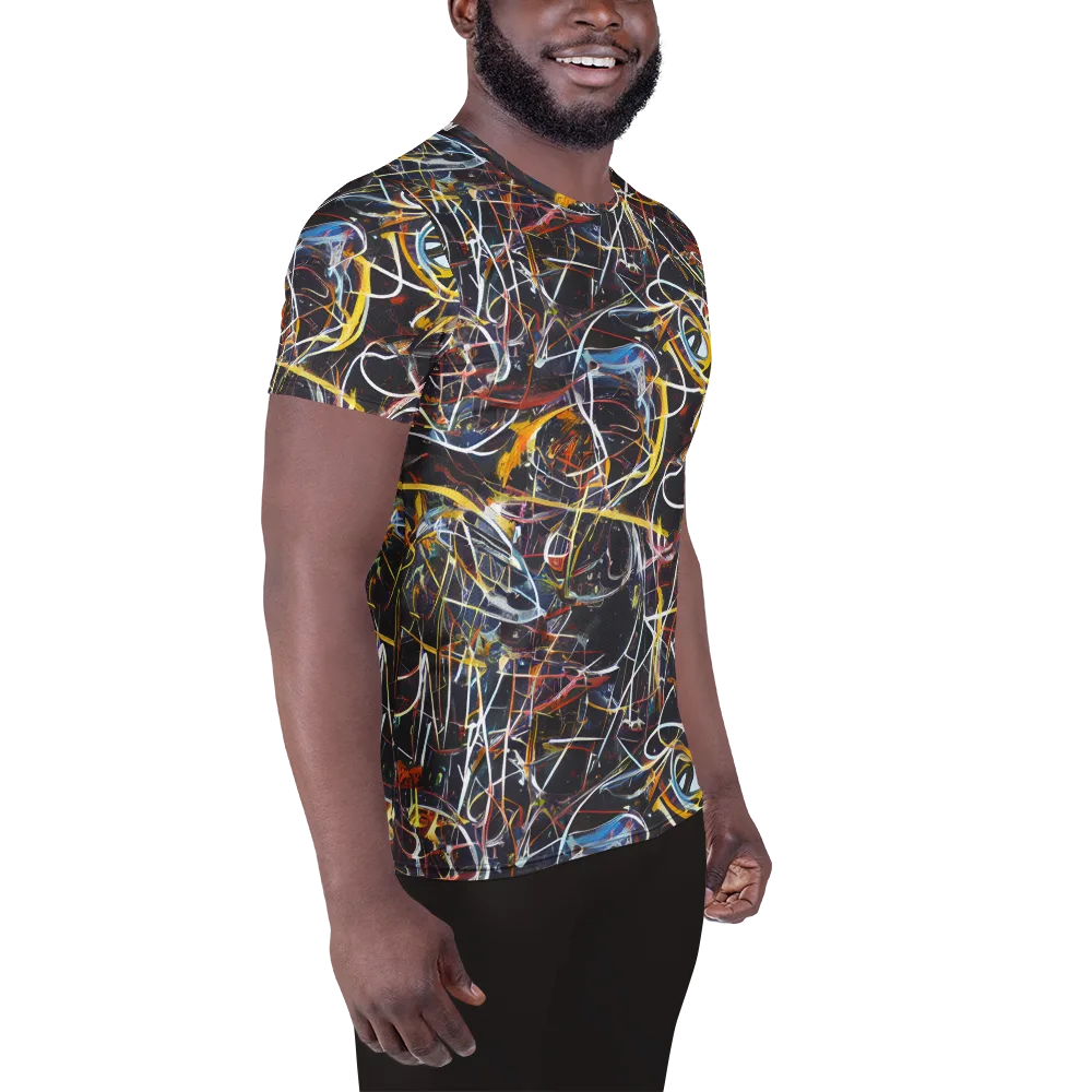 Brown Surge on Men's Athletic T-Shirt — Right