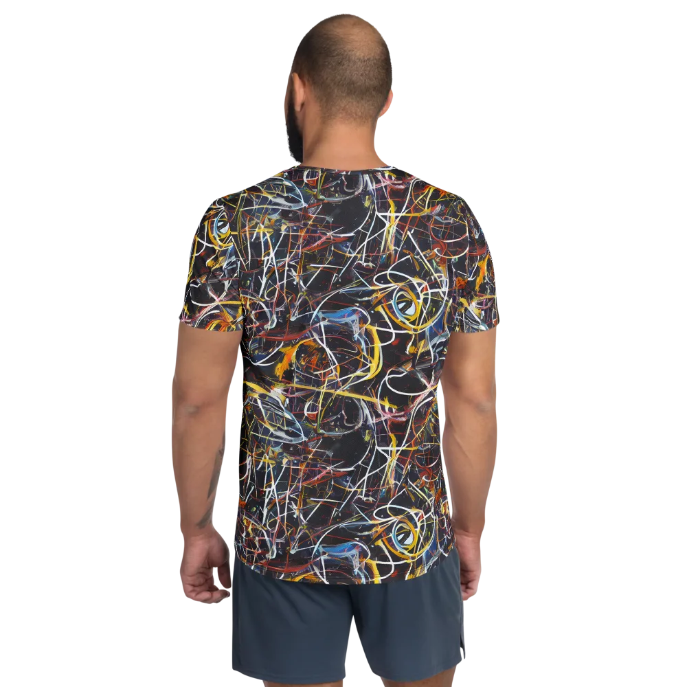 Brown Surge on Men's Athletic T-Shirt — Back