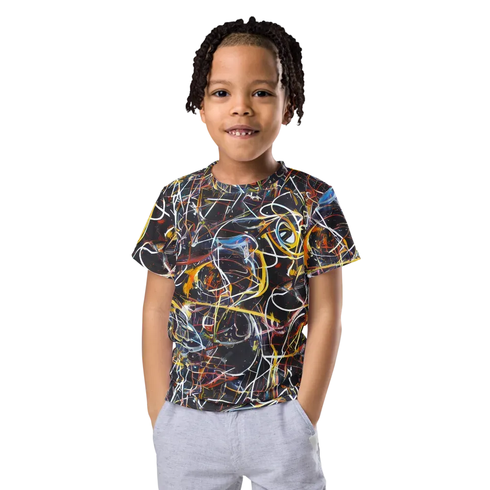 Brown Surge on Kids Crew Neck T-Shirt — Front