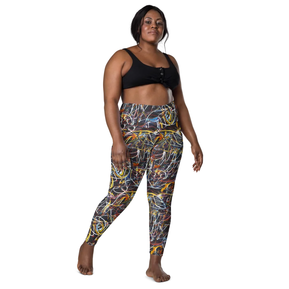 Brown Surge on Leggings with Pockets — Front