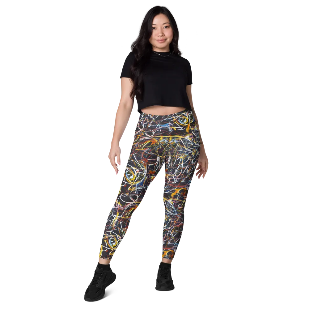 Brown Surge on Leggings with Pockets — Front