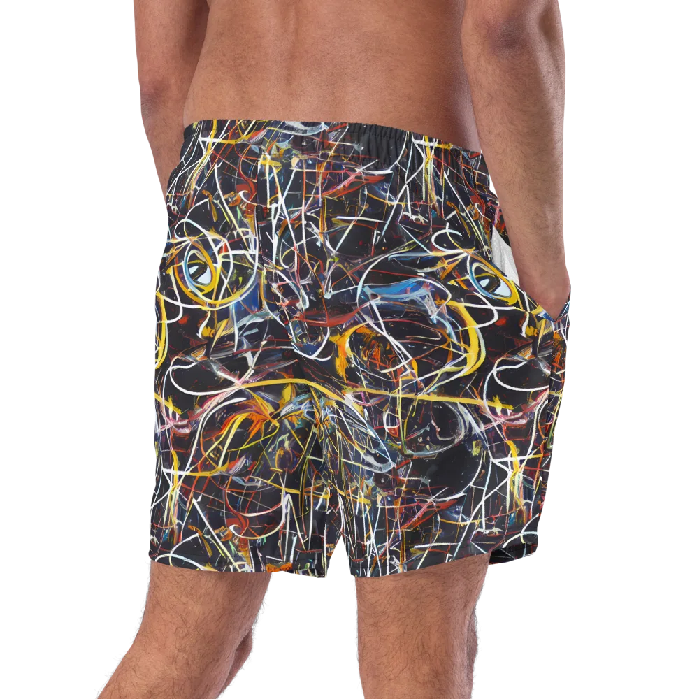Brown Surge on Swim Trunks — Right Back