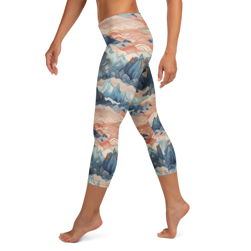 Celestial Peaks on Capri Leggings — Left
