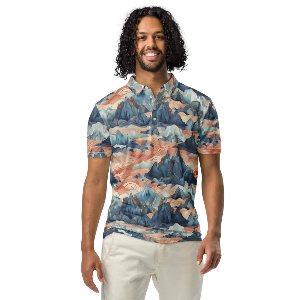 Celestial Peaks on Men's Slim Fit Polo Shirt — Front