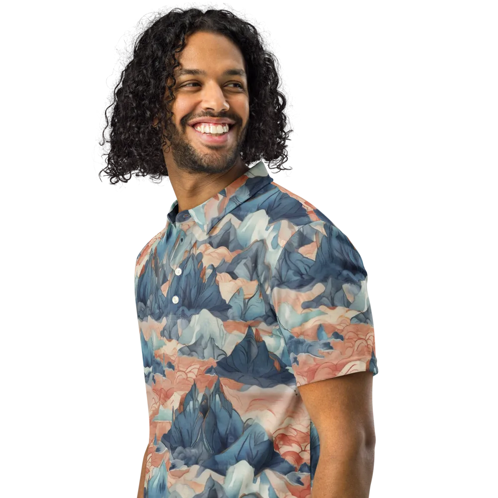 Celestial Peaks on Men's Slim Fit Polo Shirt — Left Front