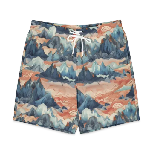 Celestial Peaks on a Men's Board Shorts