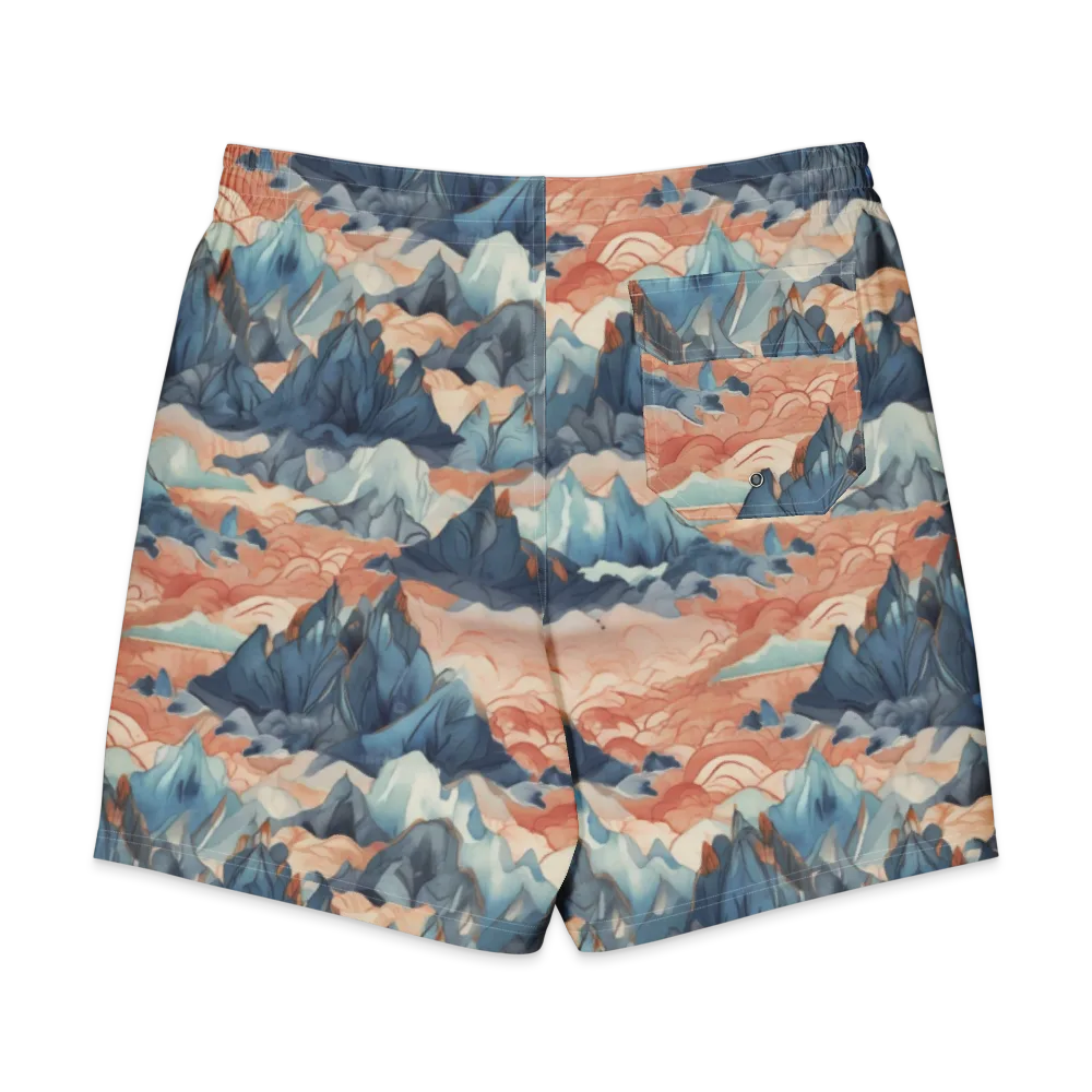 Celestial Peaks on Men's Board Shorts — Back