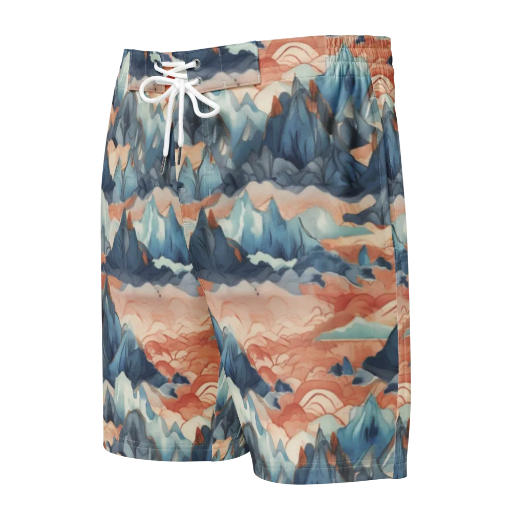 Celestial Peaks on Men's Board Shorts — Front