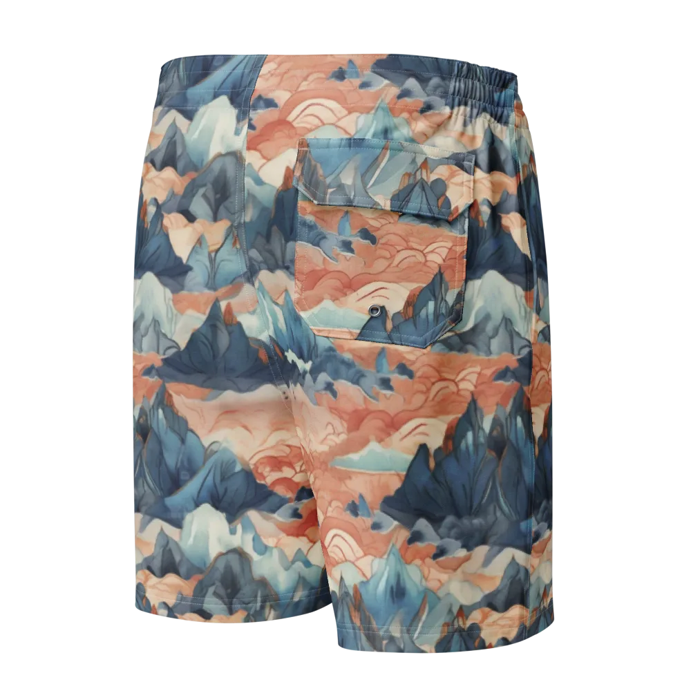 Celestial Peaks on Men's Board Shorts — Back