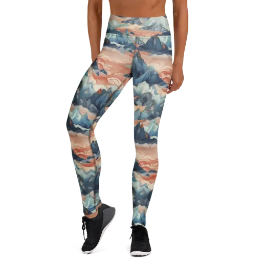 Celestial Peaks on a Yoga Leggings