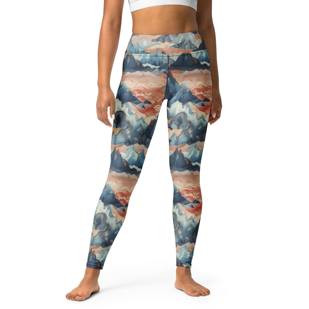 Celestial Peaks on Yoga Leggings — Front