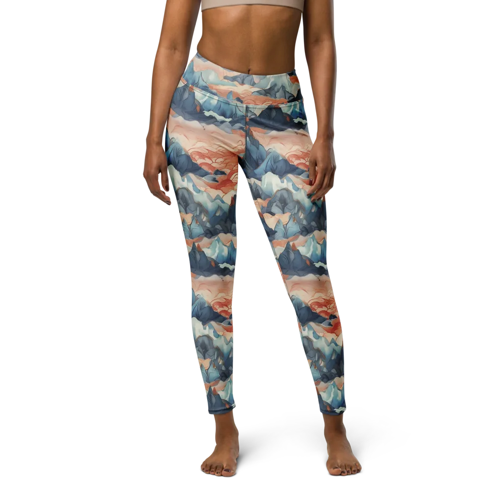 Celestial Peaks on Yoga Leggings — Front