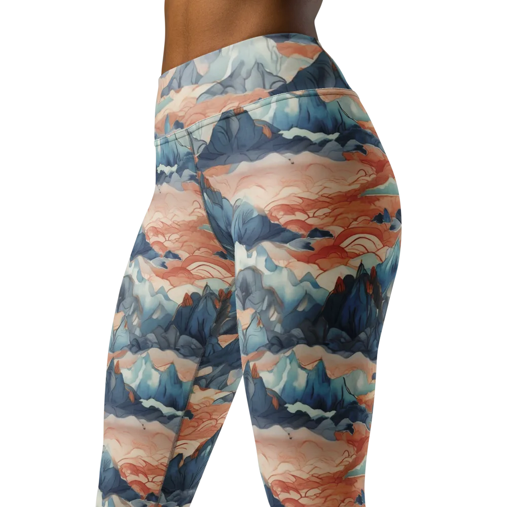Celestial Peaks on Yoga Leggings — Left Front