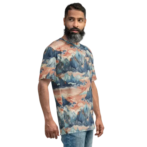 Celestial Peaks on a Men's Crew Neck T-Shirt