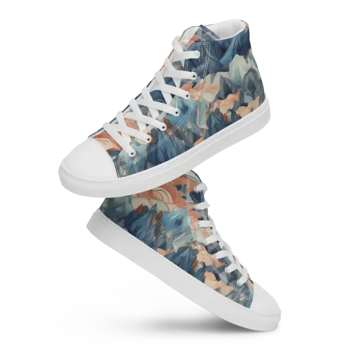 Celestial Peaks on a Men's High Top Canvas Shoes