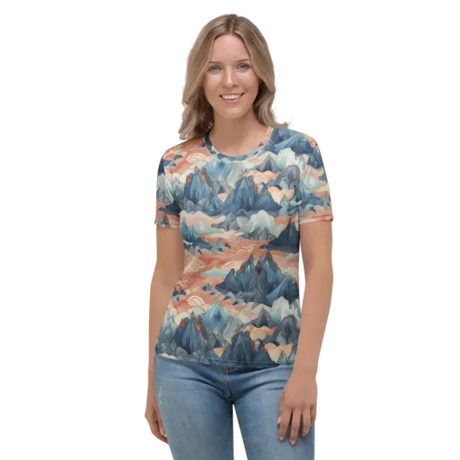 Celestial Peaks on a Women's Crew Neck T-Shirt