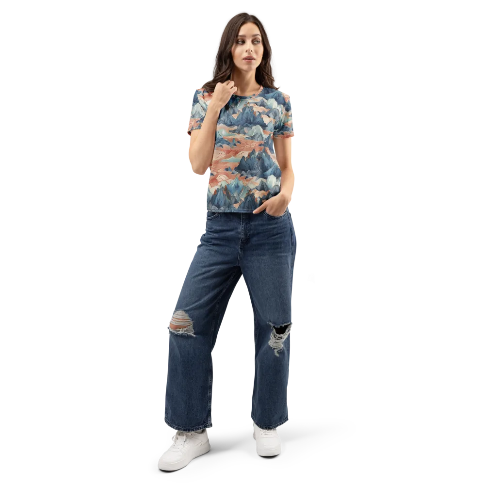 Celestial Peaks on Women's Crew Neck T-Shirt — Front